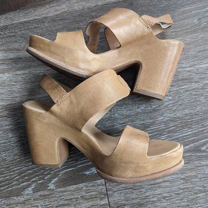 Kork ease heels Size 6 Tan Leather